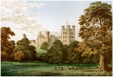Château de Penrhyn, Caernarvonshire, Pays de Galles, maison de Lord Penrhyn, vers 1880