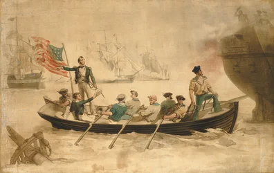 Perry transférant son drapeau au Niagara, fin 19ème siècle