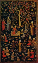 Couverture de livre en papier mâché persan, vers 1600