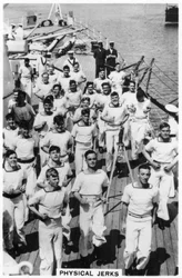 Exercices physiques à bord du HMS Devonshire, 1937
