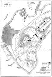 Plan de la bataille de Bunker Hill, Boston, Massachusetts, 1775 vers 1880