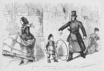 Dessin humoristique de la police dans le Weekly, vers 1859