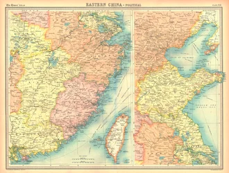 Carte politique de la Chine orientale