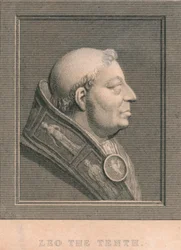 Pape Léon X 1475-1521, né Giovanni di Lorenzo de Medici, vers 1830