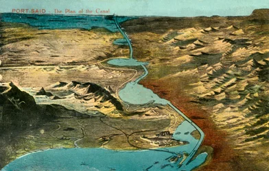 Port-Saïd - Le plan du canal, vers 1918-1939
