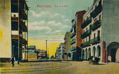 Port-Saïd. Rue de la Gare, vers 1900