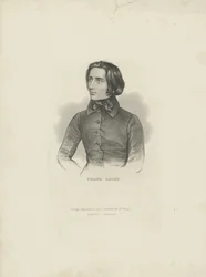 Portrait du compositeur Franz Liszt, 1840-1850