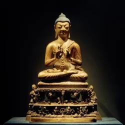 Bouddha prêchant / Sculpture, 8e s.
