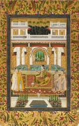 Princesse avec des serviteurs dans un palais, 18ème siècle