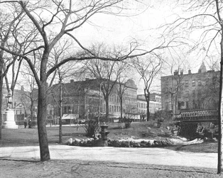 Place publique, Cleveland, Ohio, USA, vers 1900