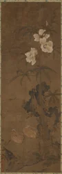 Cailles et fleurs, dynastie Yuan ou Ming, 14e siècle