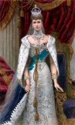 La reine Alexandra en grand habit de couronnement, 1902