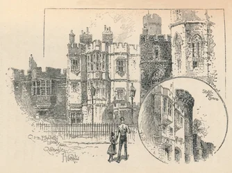 Bibliothèque de la Reine Élisabeth. Croquis depuis la terrasse nord, 1895