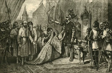 La reine Philippa intercédant pour les citoyens de Calais, 1347, 1890