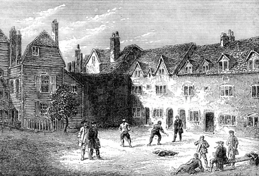 Cour de raquette, prison de Marshalsea, 19e siècle