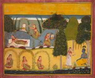 Radha attendant la réconciliation avec Krishna, d