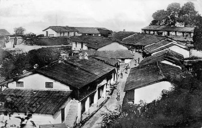 Bazar régimentaire, Ranikhet, Uttaranchal, Inde, début du 20e siècle