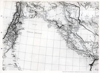 Carte de Rennell du désert syrien, datée de 1809, publiée en 1831, 1937