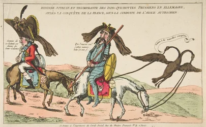 Rentrée joyeuse et triomphale des Don-Quichottes prussiens en Allemagne, après la conquête..., vers 1792