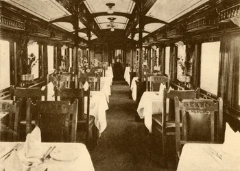 Voiture-restaurant sur un train longue distance, chemins de fer sud-africains, 1930