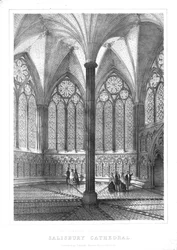 Salle capitulaire restaurée à la cathédrale de Salisbury, milieu-fin du 19ème siècle