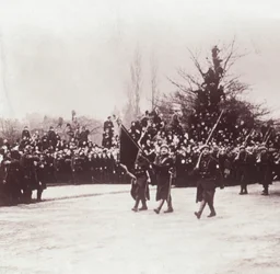 Retour des Belges à Liège, Belgique, vers 1914-1918