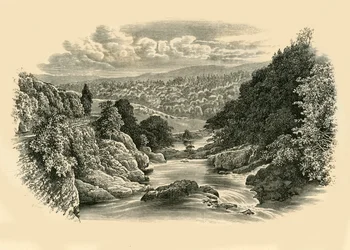 Scène de rivière à Pont-Y-Cyffing, vers 1890