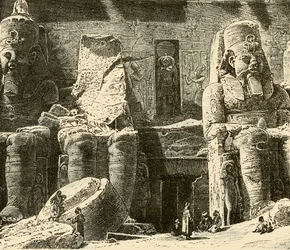 Temples rupestres à Abousimbel, 1890