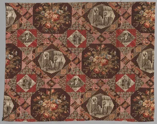 Textile imprimé au rouleau, XIXe siècle