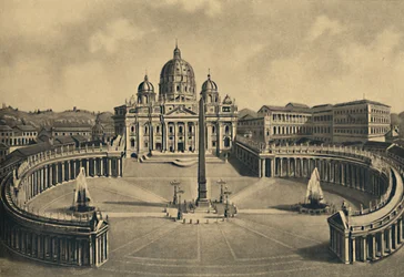 Rome - Basilique et place de Saint-Pierre. Palais du Vatican, 1910