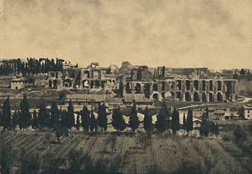 Rome - Grands vestiges des substructures du palais de Septime Sévère, 1910
