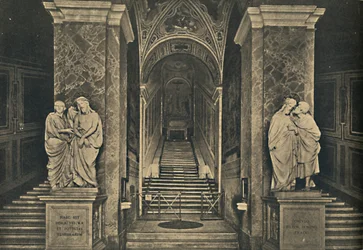Rome - Saintes marches avec les 28 marches en marbre de la maison de Pilate, apportées à Rome par Sainte Hélène