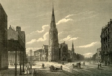 Chapelle et écoles de Rowland Hill, Westminster Bridge Road, vers 1878