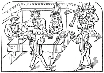 Banquet royal, 15ème siècle, 1910