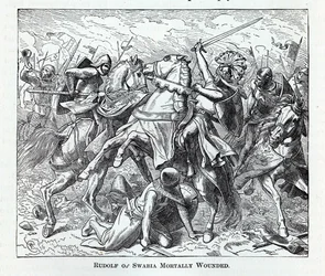 Rodolphe de Souabe mortellement blessé, 1882