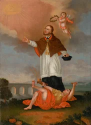 Saint Jean de Népomucène glorifié par les anges