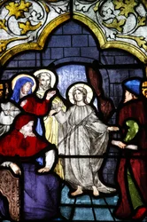 Cathédrale Saint-Corentin, Quimper Vitrail : Jésus et les docteurs de la loi, Quimper, France