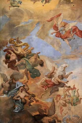 Fresque au plafond de la basilique Saint-Ambroise et Saint-Charles, Rome, Italie