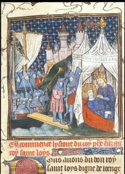 Saint Louis mort lors de sa deuxième croisade à Tunis De Chroniques de France ou de St Denis