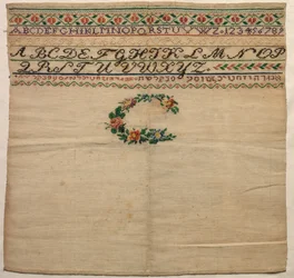 Échantillon avec inscription hébraïque, 19e-début 20e siècle