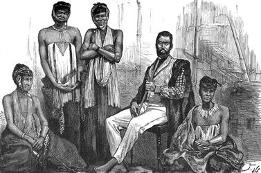 Sandilli, chef des Gaikas et ses épouses, c1880