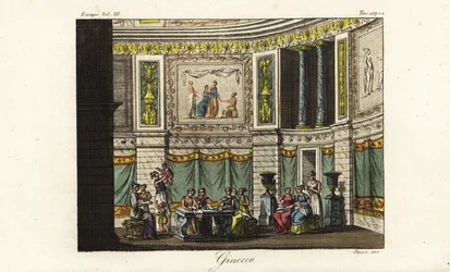 Scène dans un gynécée, quartiers des femmes, Grèce antique