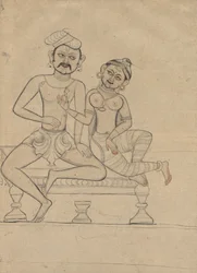 Couple assis, vers 1800