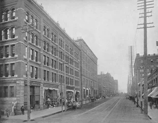 Deuxième rue, Seattle, Washington, vers 1897