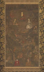 Triade de Shaka et les seize Rakan, XIVe siècle