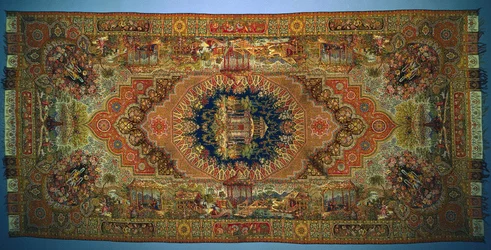 Châle avec scènes de genre, 1875-1899
