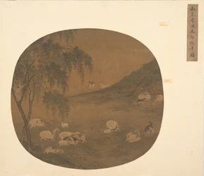 Moutons et garçon de troupeau
