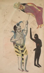 Shiva portant le corps de sa Sati, 1800s