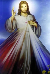 Boutique vendant des articles chrétiens religieux. Jésus miséricordieux, j