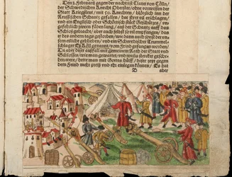 Siège de Reval par les Russes en 1578. De la Sammlung von Nachrichten de Johann Jakob Wicks